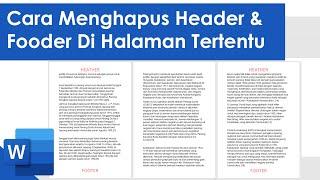 Cara Menghapus Header dan Footer di Halaman Tertentu  MS word