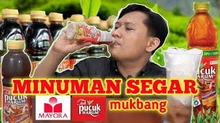 Mukbang minuman segar dingin teh pucuk harum  minuman segar ASMR MINUMAN SEGAR DINGIN