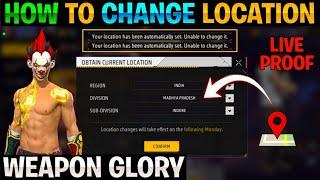 HOW TO CHANGE WEAPON GLORY LOCATION IN FREE FIRE  FREE FIRE WEAPON GLORY LOCATION CHANGE