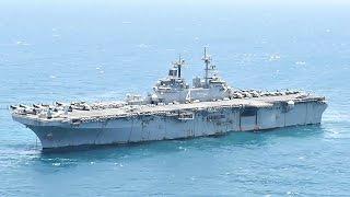 HUGE Aircraft Elevator on US Militarys Amphibious Assault Ship USS Boxer