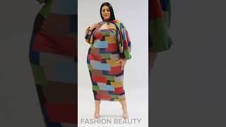 Latest Plus Size Fashion For Curvy Women dress All A Blur Dress Set