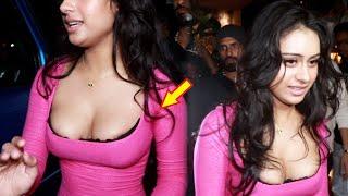 Nysa Devgan Embarrassing Moment In Pink H0T Dress At Christmas Party With Friends