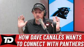 Carolina Panthers head coach Dave Canales connects with players