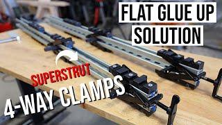 4-way Clamps For Woodworking - Get Flat Panel Glue Ups Using Superstrut