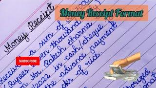 How to write money receipt Money receipt format cursive writing in english