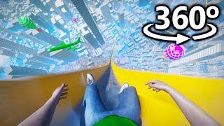 WATER SLIDE in 360°  VR  4K