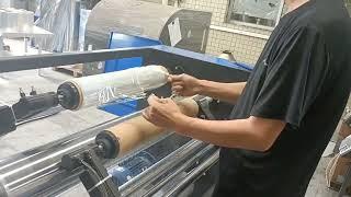 1000mm slitting and rewinding machine working video Casting filmcling film slitter and rewinder