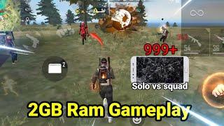 2GB Ram Gameplay  Solo vs squad ping 999+ - Garena Free Fire