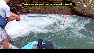 MENEGANGKAN MANCING DI SPOT DALAM AIR TERJUN UMPANKU DI SAMBAR IKAN PREDATOR