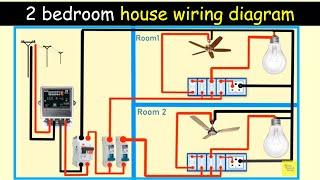 2 bedroom house wiring diagram  House wiring switch board connection