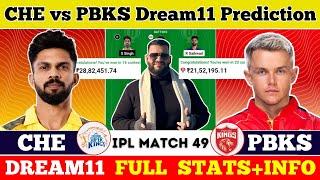 CHE vs PBKS Dream11 PredictionCSK vs PBKS Dream11 PredictionCHE vs PBKS Dream11 Team