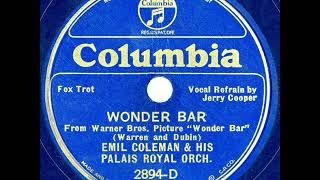 1934 Emil Coleman - Wonder Bar Jerry Cooper vocal