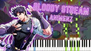 Animenz Bloody Stream - JoJos Bizarre Adventure Part 2 - Piano Tutorial  Synthesia