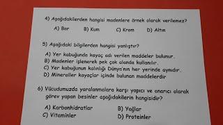 Fen bilimleri 4.sınıf 1.dönem 1.yazılı soruları @Bulbulogretmen #fenbilimleri #4sınıf #fen