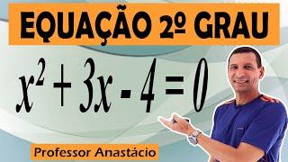 Resolva a equação do segundo grau x² + 3x - 4 = 0 com a fórmula de BHASKARA. #matemática_básica