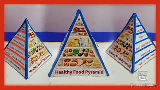 Healthy Food Pyramid model project  DIY Food pyramid 3D model  How to make a food pyramid model