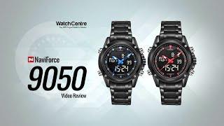 NaviForce 9050 Analog Digital Dual Movement Black Stainless Steel