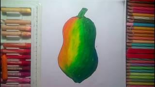 HOW TO DRAW PAPAYA FOR KIDS