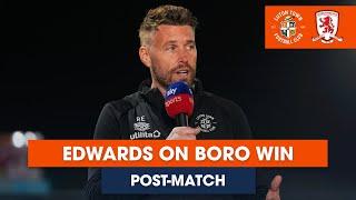POST-MATCH  Rob Edwards reacts to the victory against Middlesbrough