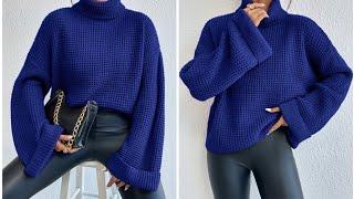 بلوفر . كروشيه تريند شتاء ٢٠٢٤ . بلوفر كروشيه موديل شي ان A very easy crochet pullover model Shein