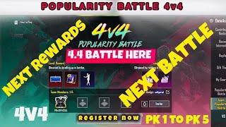  PUBG & BGMI Popularity Battle 4v4  Popularity Battle 4v4 Next Rewards in BGMI