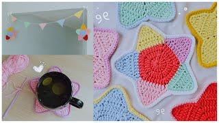 Easy Crochet Star Coaster Tutorial  Crochet Star  Chenda DIY