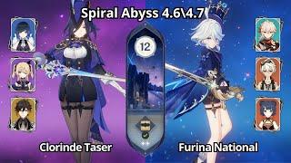 C0 Clorinde Taser & C0 Furina National - Spiral Abyss 4.6 Floor 12 Genshin Impact