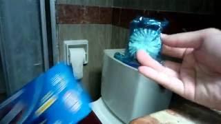 Clorox Tru Blu Automatic Toilet Bowl Cleaner Putting into the Toilet Bowl