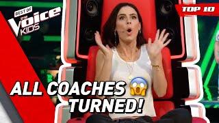 TOP 10  KIDS that made all COACHES TURN in The Voice Kids part 1