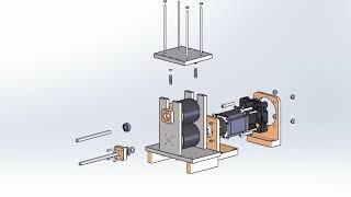 DIY 6 Kg Filament Extruder Line CAD drawings as an exploded