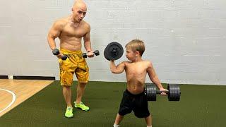 How to become STRONG? 5 Year Old Boy Lifts Heavy Weights