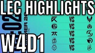 LEC Highlights ALL GAMES Week 4 Day 1 Summer 2020 League of Legends EULEC