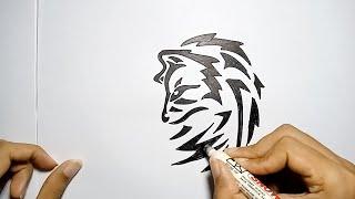 How To Draw Tribal Wolf Design Tattoo  Cara menggambar desain tato serigala