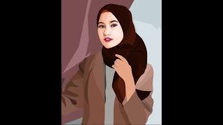 Membuat Kartun Muslimah Vektor dengan #adobeillustrator