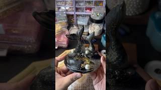 Epoxy resin phone stand black mermaid resin artwork