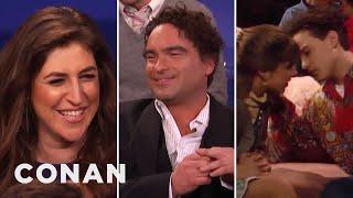 Mayim Bialik & Johnny Galecki Remember Their Teenage Kiss  CONAN on TBS