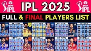 IPL 2025 - All Team Squad  IPL 10 Team 2025 Players List  Squad IPL 2025  TATA IPL 2025