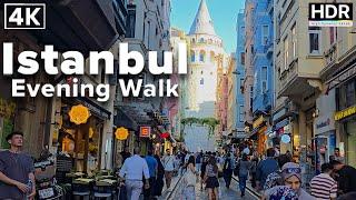 Istanbul Galata Tower Evening Walking Tour  4K HDR