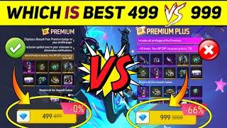 BOOYAH PASS PREMIUM VS PREMIUM PLUS  PREMIUM VS PREMIUM PLUS BOOYAH PASS  BOOYAH 499 DIAMOND