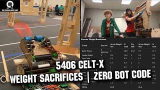 5406 Celt-X  Weight Reduction Sacrifices  Zero Bot Code  Robot Updates  OA Show