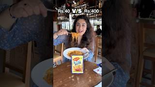 ₹40 vs. ₹400 Maggi Challenge Cheap vs.Expensive Food Comparison #thakursisters #shorts