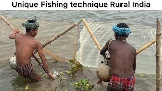 Amazing Fishing technique  Rural India Shrimp  Catching 