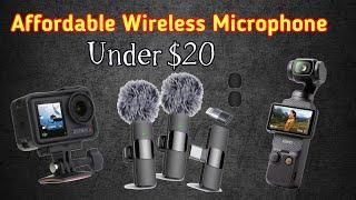 Wireless Microphone under $20  USB-C connection for DJI Osmo-Action-4 Pocket 3 and phone.
