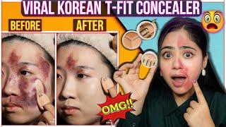 Trying Viral Korean T-fit Concealer  Does it works?  Ronak Qureshi.