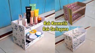 Cara Membuat Rak Serbaguna dari Kardus  Rak Kosmetik 2 Susun