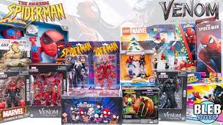 Spider-man vs Venom toy collection unboxing  Venom let there be carnage toys  Marvel legends ASMR