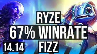 RYZE vs FIZZ MID  67% winrate 529 Rank 11 Ryze  EUNE Challenger  14.14