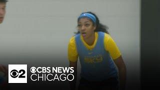 Chicago Sky star rookies Kamilla Cardoso Angel Reese prep for WNBA preseason debut