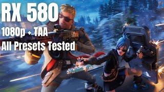 RX 580 & Ryzen 5 5500 Fortnite Chapter 5 All Settings Tested - 1080p - TAA 100% RES