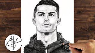 Sketching Cristiano Ronaldo  Drawing Tutorial step by step for beginners
